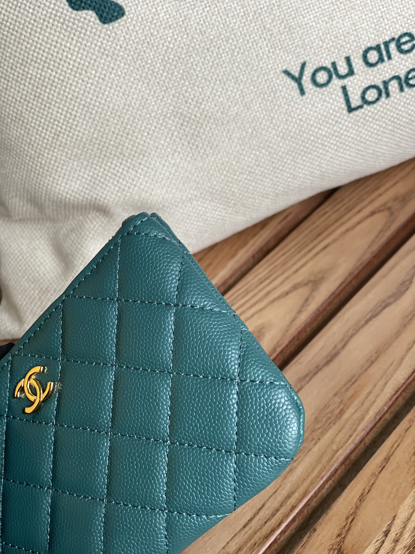 CC Large Tote 39 Light Beige Canvas Pearl Logo