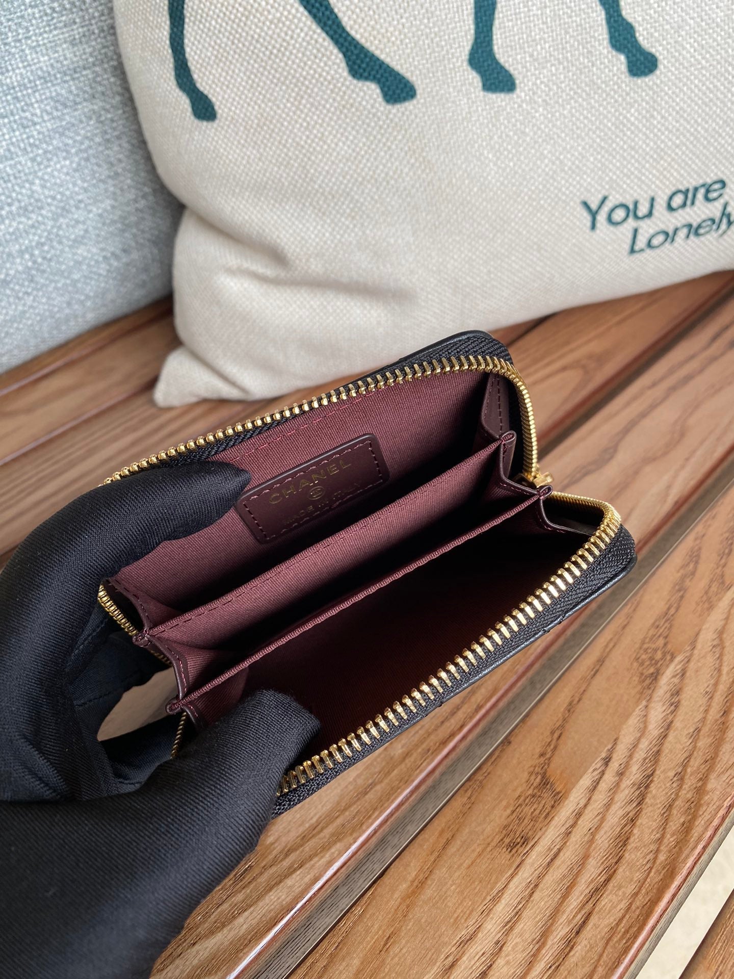 CC Large Tote 39 Light Beige Canvas Pearl Logo