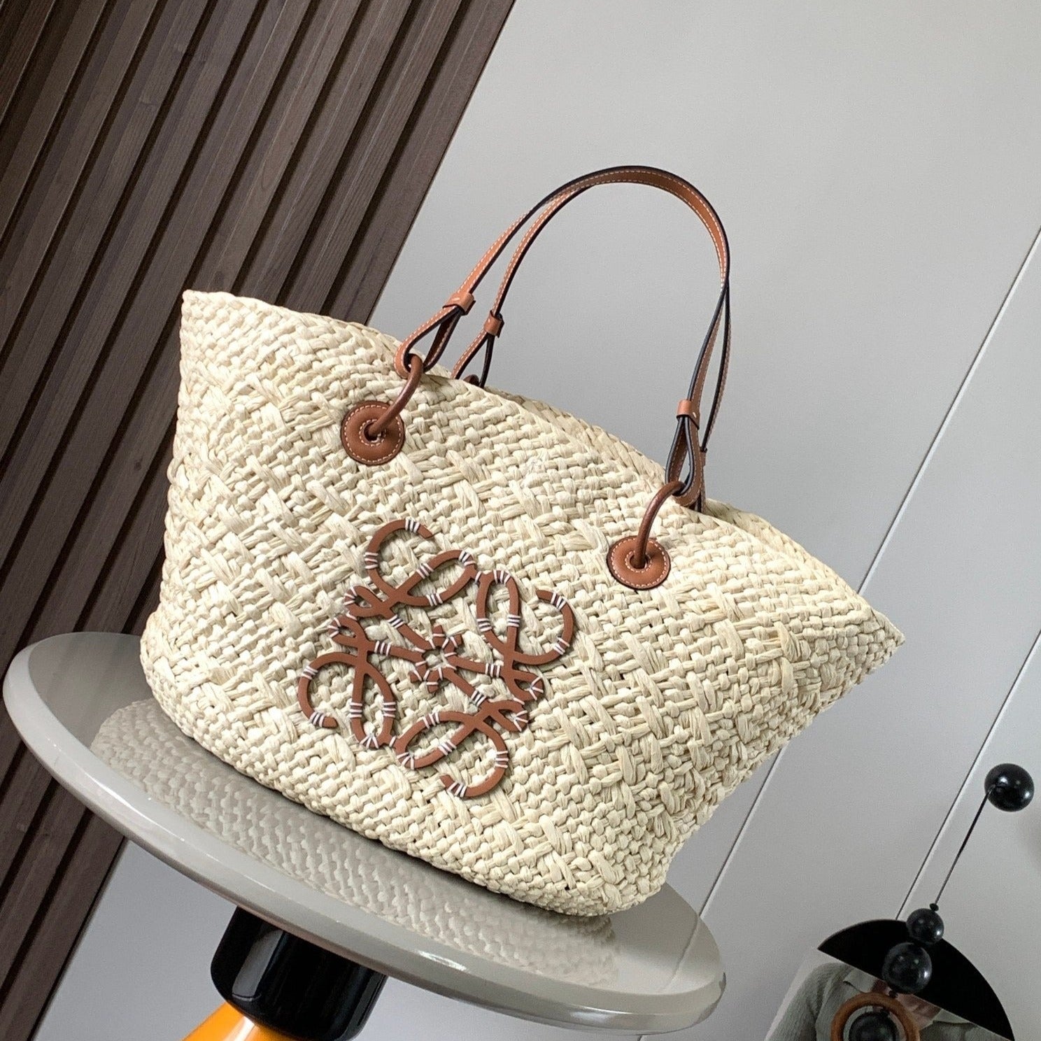 Loew Puzzle Fold Tote Iblack Shiny Calfskin