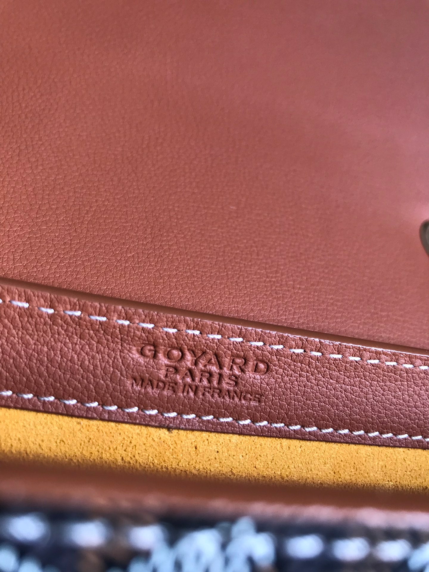 233 BAG 25 IN TAN CALFSKIN AND BLACK GOYARDINE CANVAS