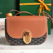 233 BAG 25 IN TAN CALFSKIN AND BLACK GOYARDINE CANVAS