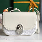 233 BAG 25 IN WHITE CALFSKIN AND GOYARDINE CANVAS