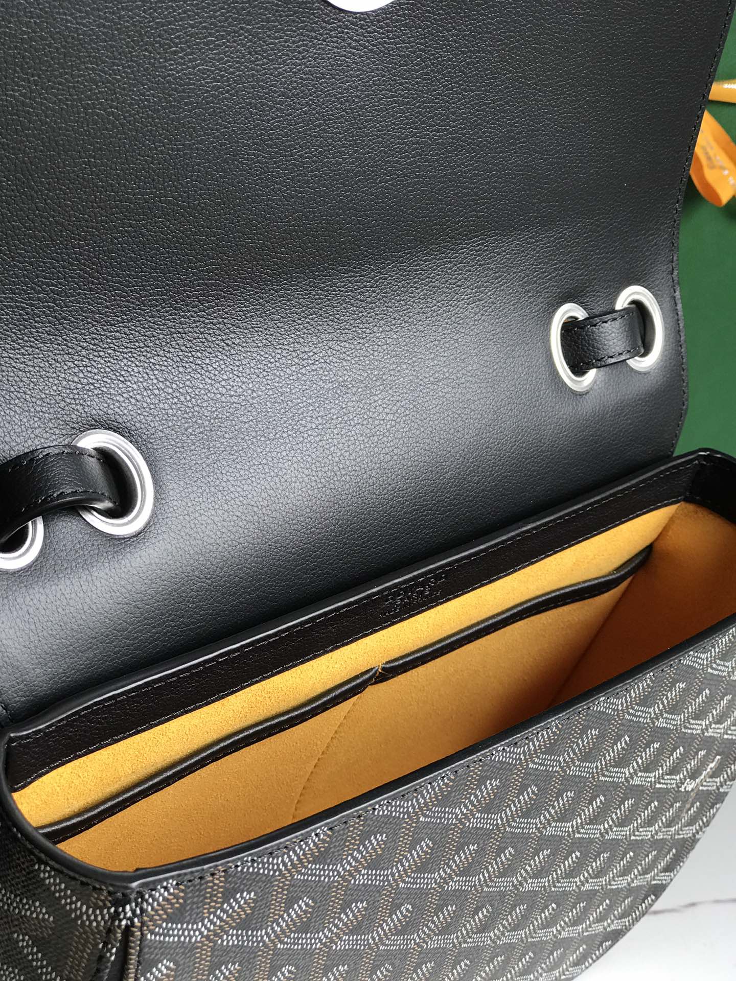 233 BAG 25 IN BLACK CALFSKIN AND GOYARDINE CANVAS