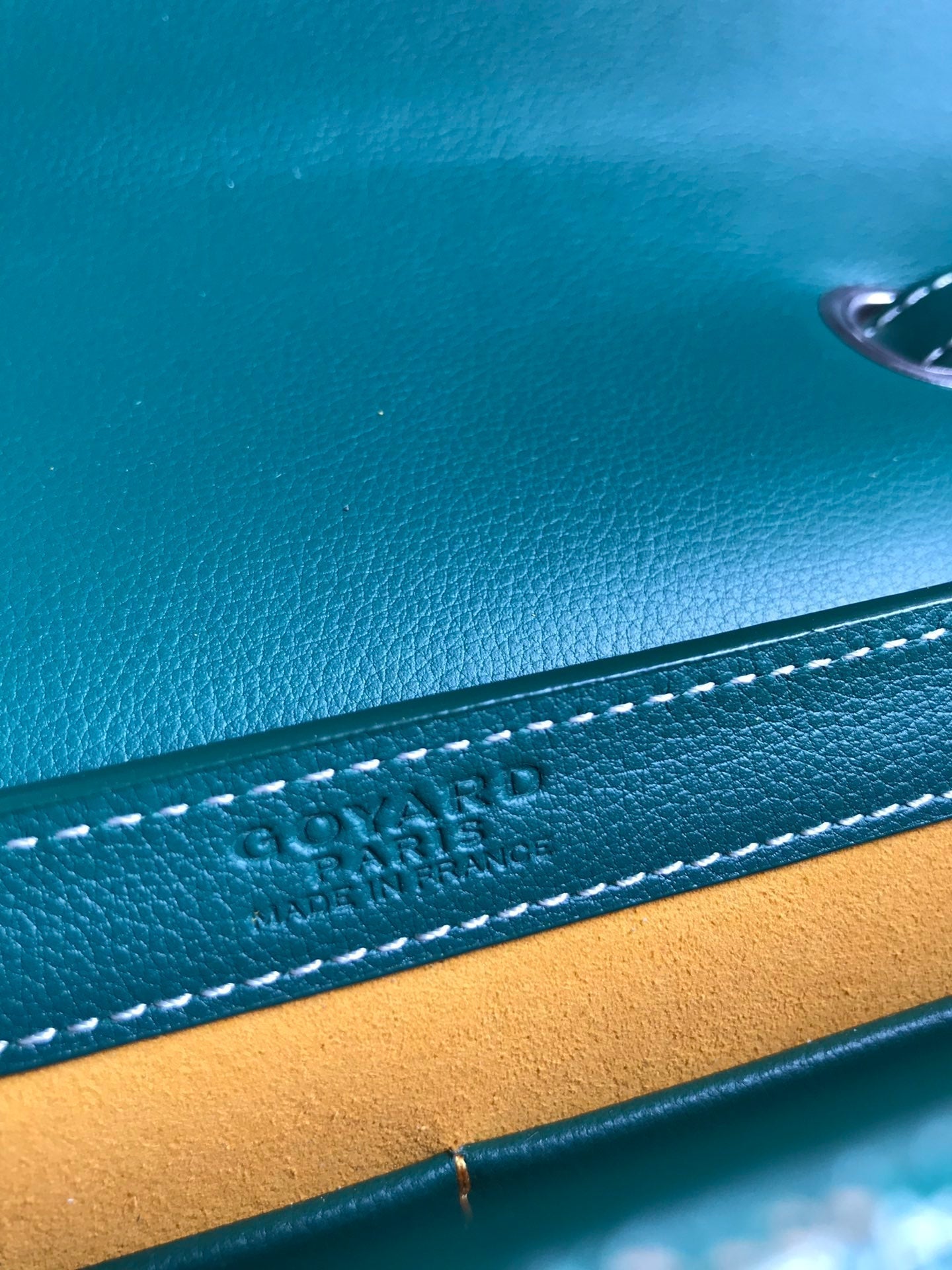 233 BAG 25 IN GREEN CALFSKIN AND GOYARDINE CANVAS