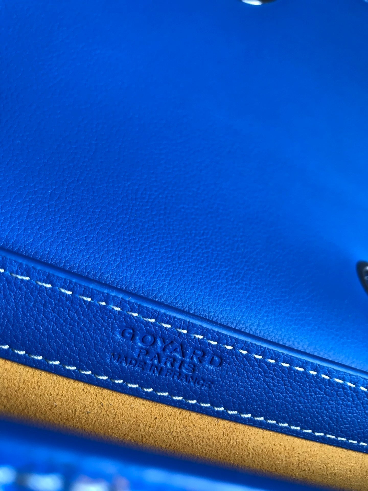233 BAG 25 IN SAPPHIRE BLUE CALFSKIN AND GOYARDINE CANVAS