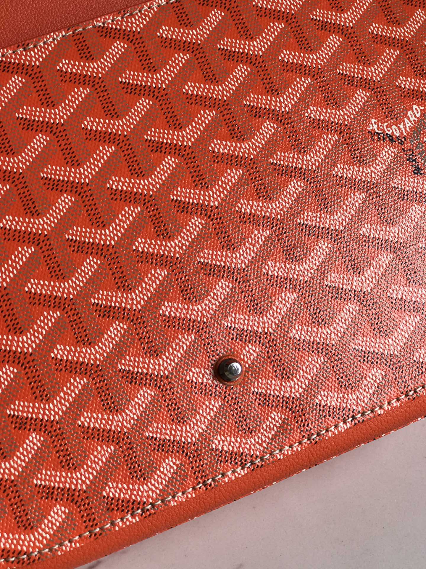 233 BAG 25 IN ORANGE CALFSKIN AND GOYARDINE CANVAS