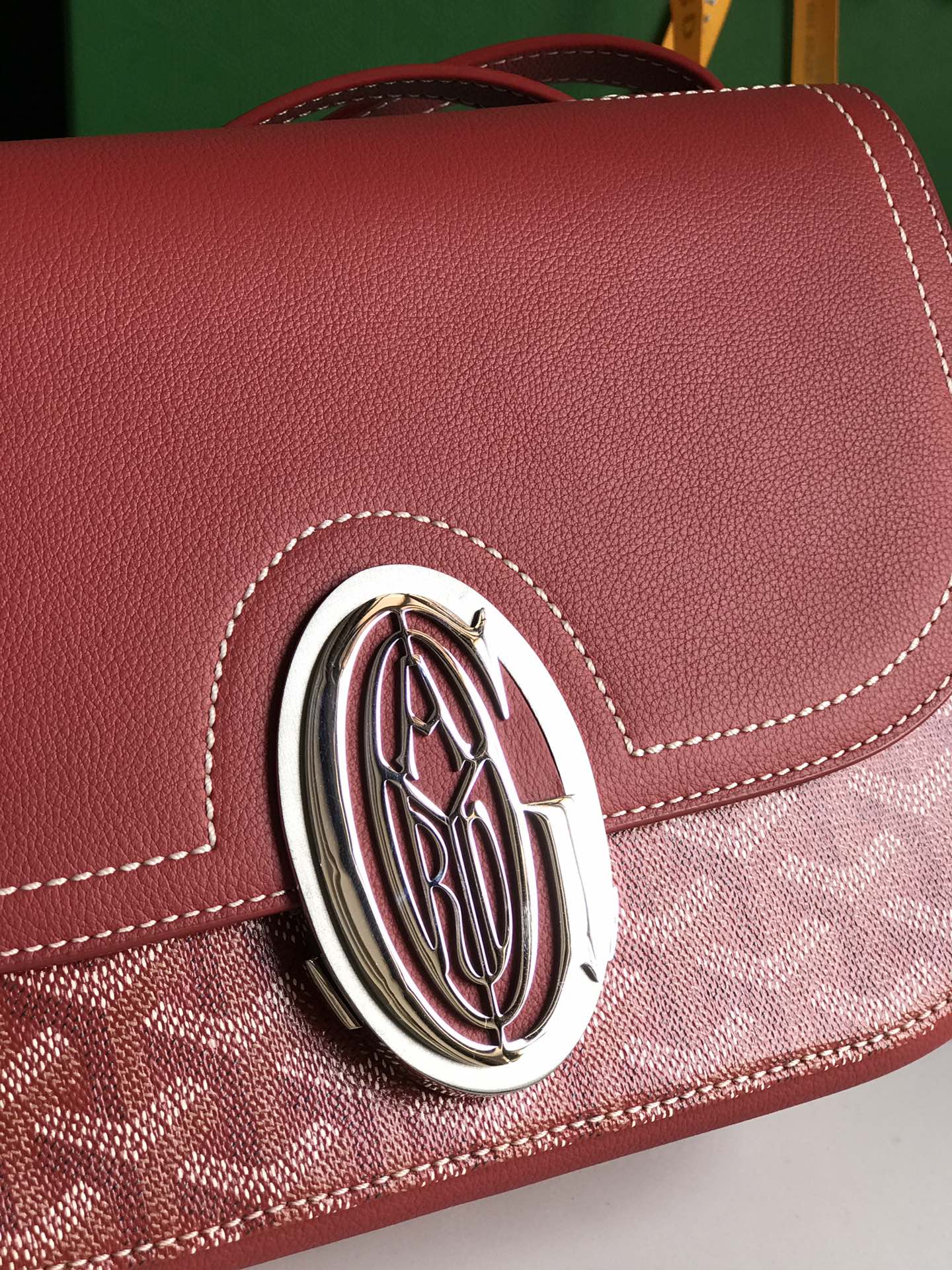 233 BAG 25 IN CLASSIC RED CALFSKIN AND GOYARDINE CANVAS