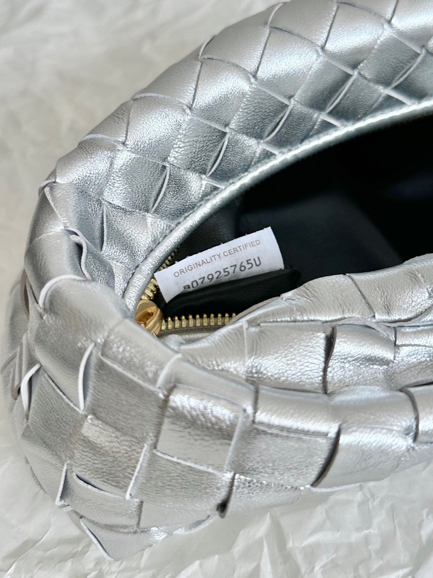 Mini Jodie 28 Silver Metalic Lambskin