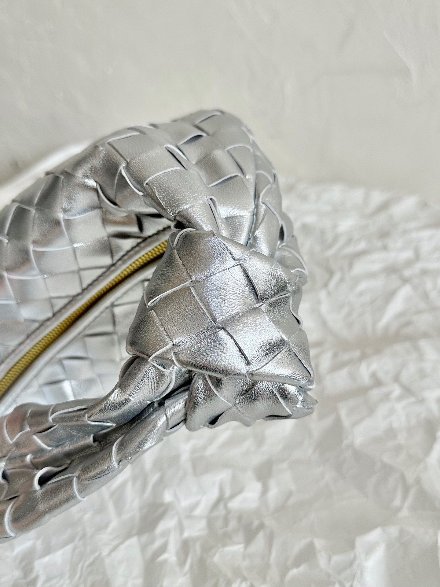 Mini Jodie 28 Silver Metalic Lambskin