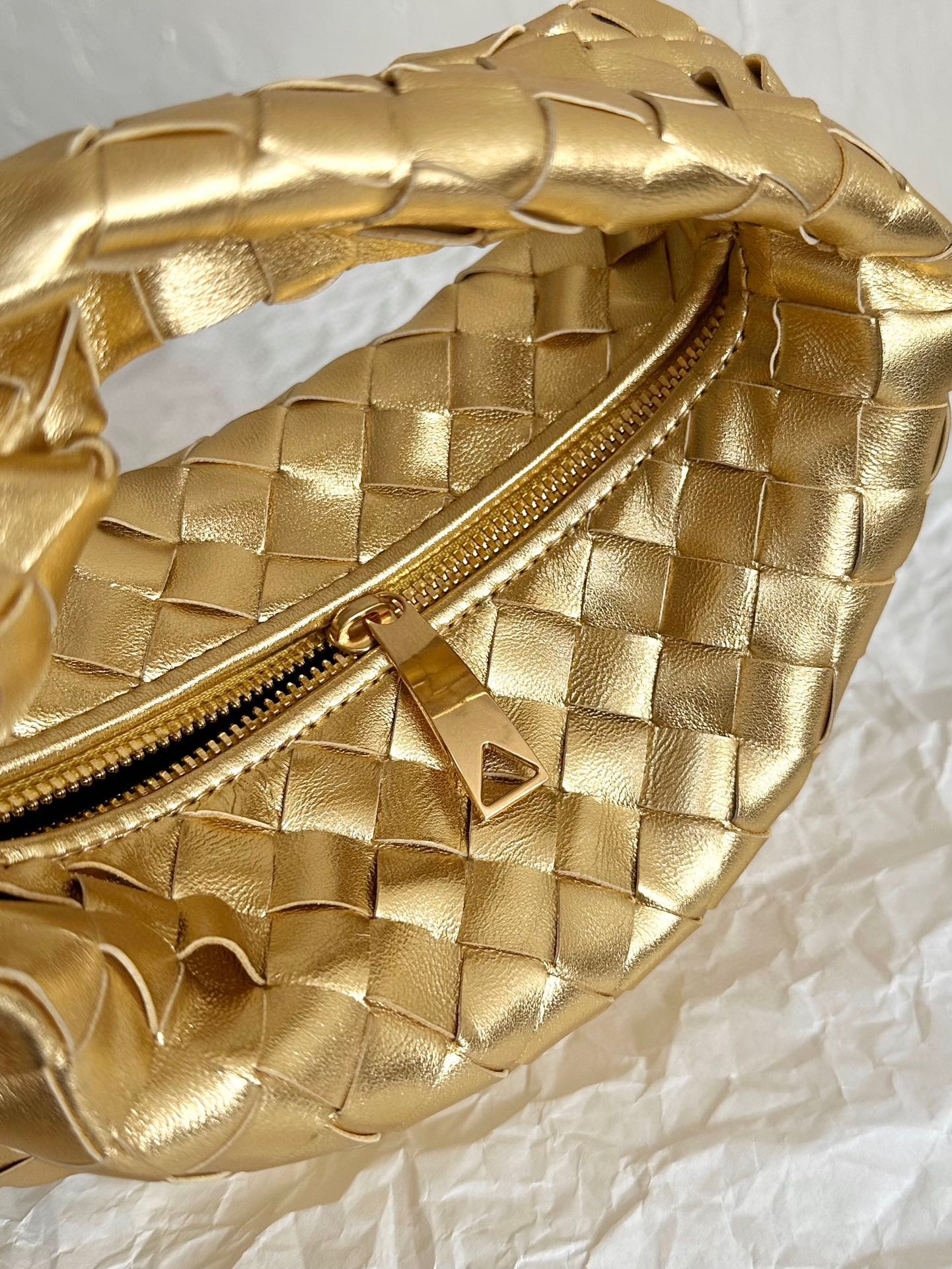 Mini Jodie 28 Gold Metalic Lambskin