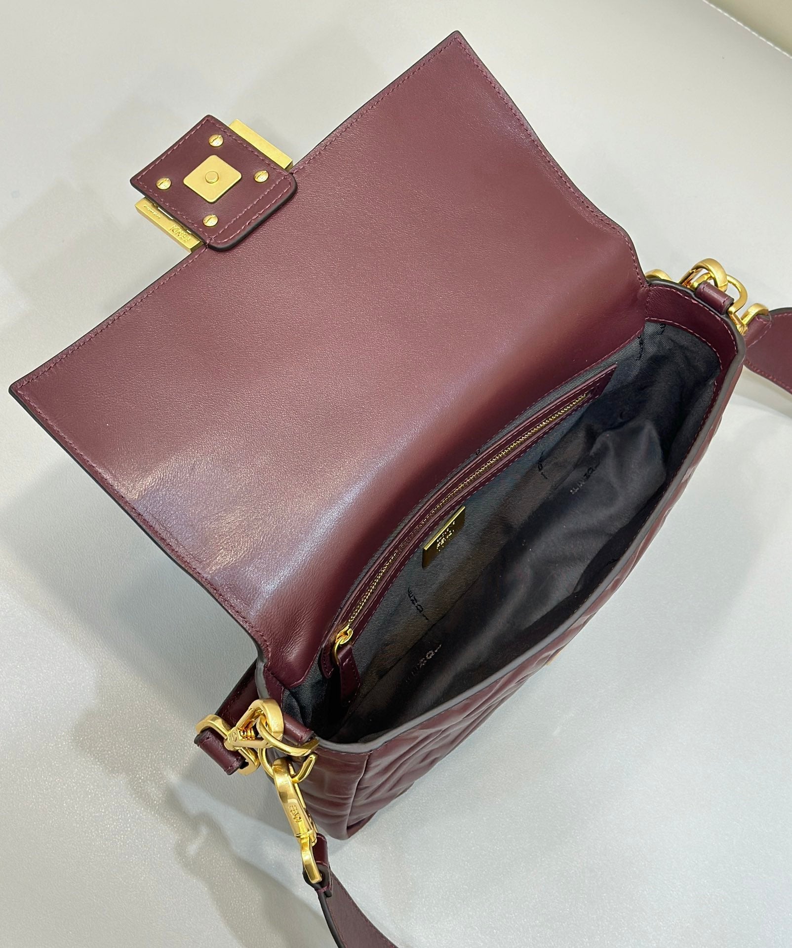 Baguette 27cm Burgundy Lambskin Gold Hardware