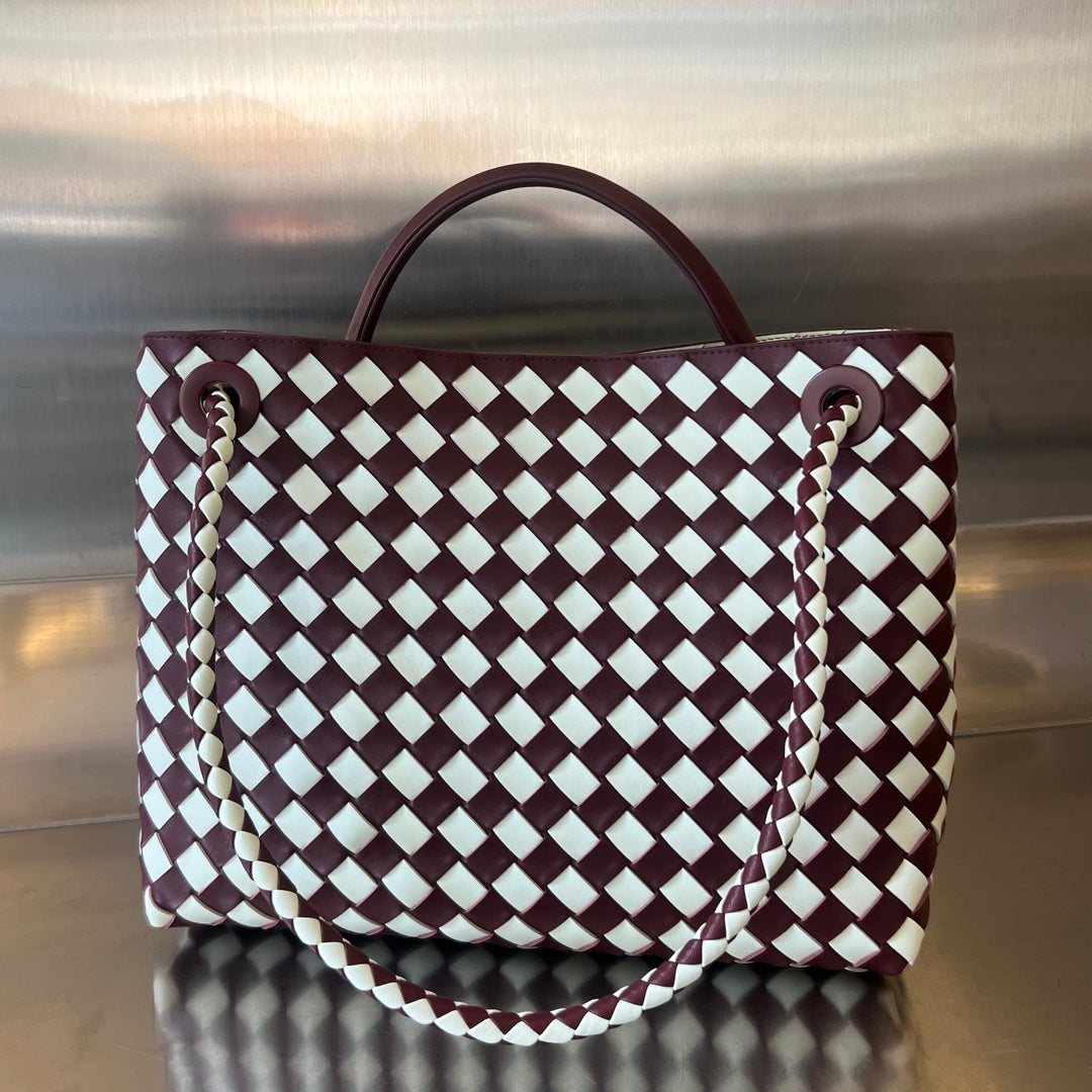 MEDIUM ANDIAMO 32 in RED WHITE CALFSKIN