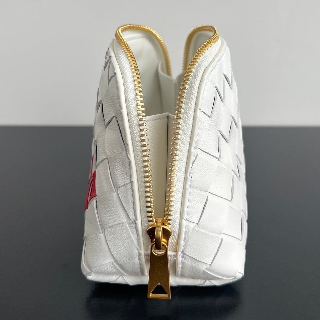 INTRECCIATO 16 BAG in WHITE MIX RED LAMBSKIN