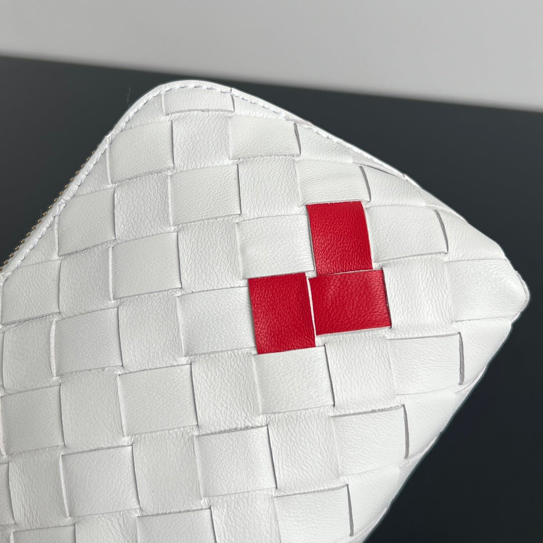 INTRECCIATO 16 BAG in WHITE MIX RED LAMBSKIN