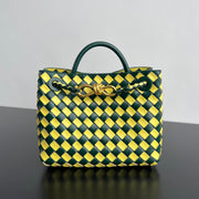 Bv Small Andiamo 25 Yellow Dark Green Lambskin