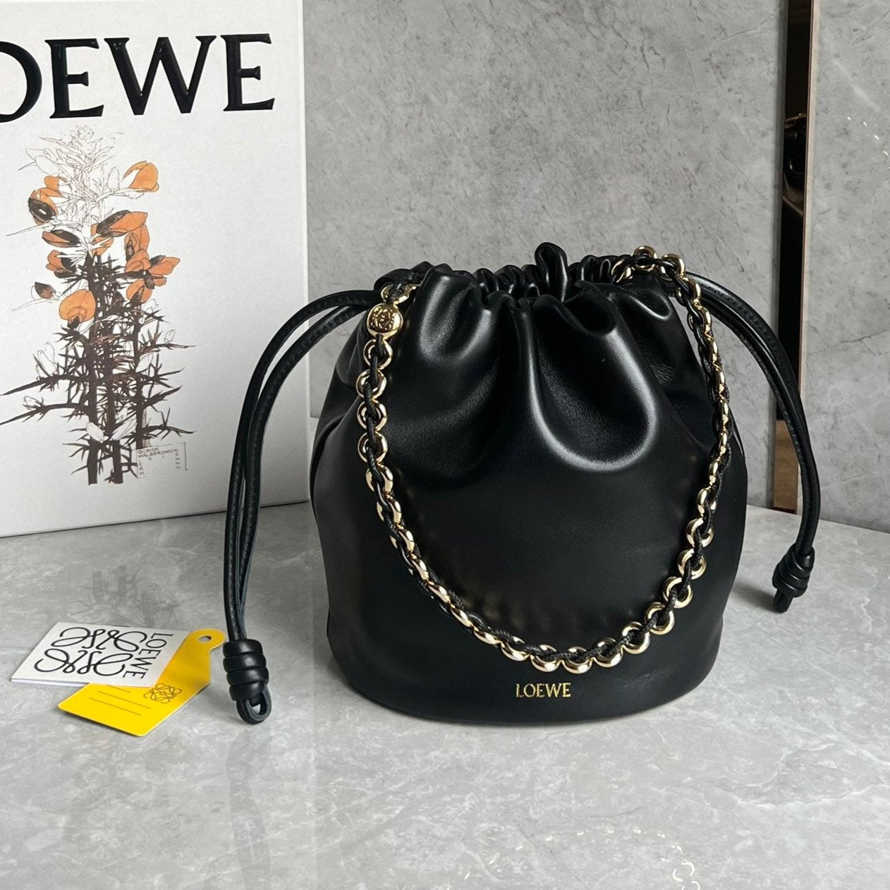 Loew Puzzle Fold Tote Iblack Shiny Calfskin