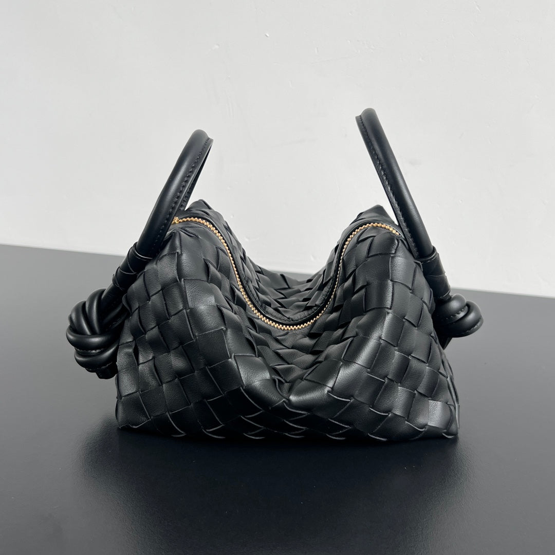 BV Loop Top Handle 19cm Black Lambskin