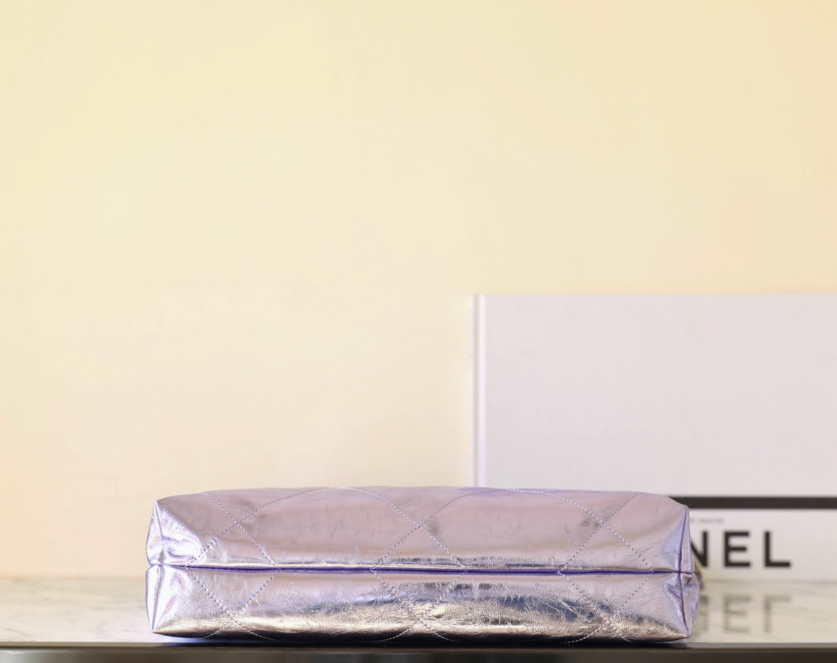 CC Large Tote 39 Light Beige Canvas Pearl Logo