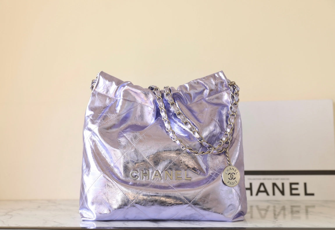 CC Large Tote 39 Light Beige Canvas Pearl Logo