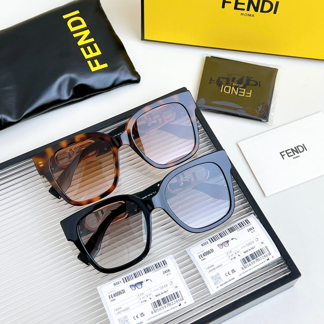 Diagonal Square Frame Sunglasses Fe40063 In Acetate