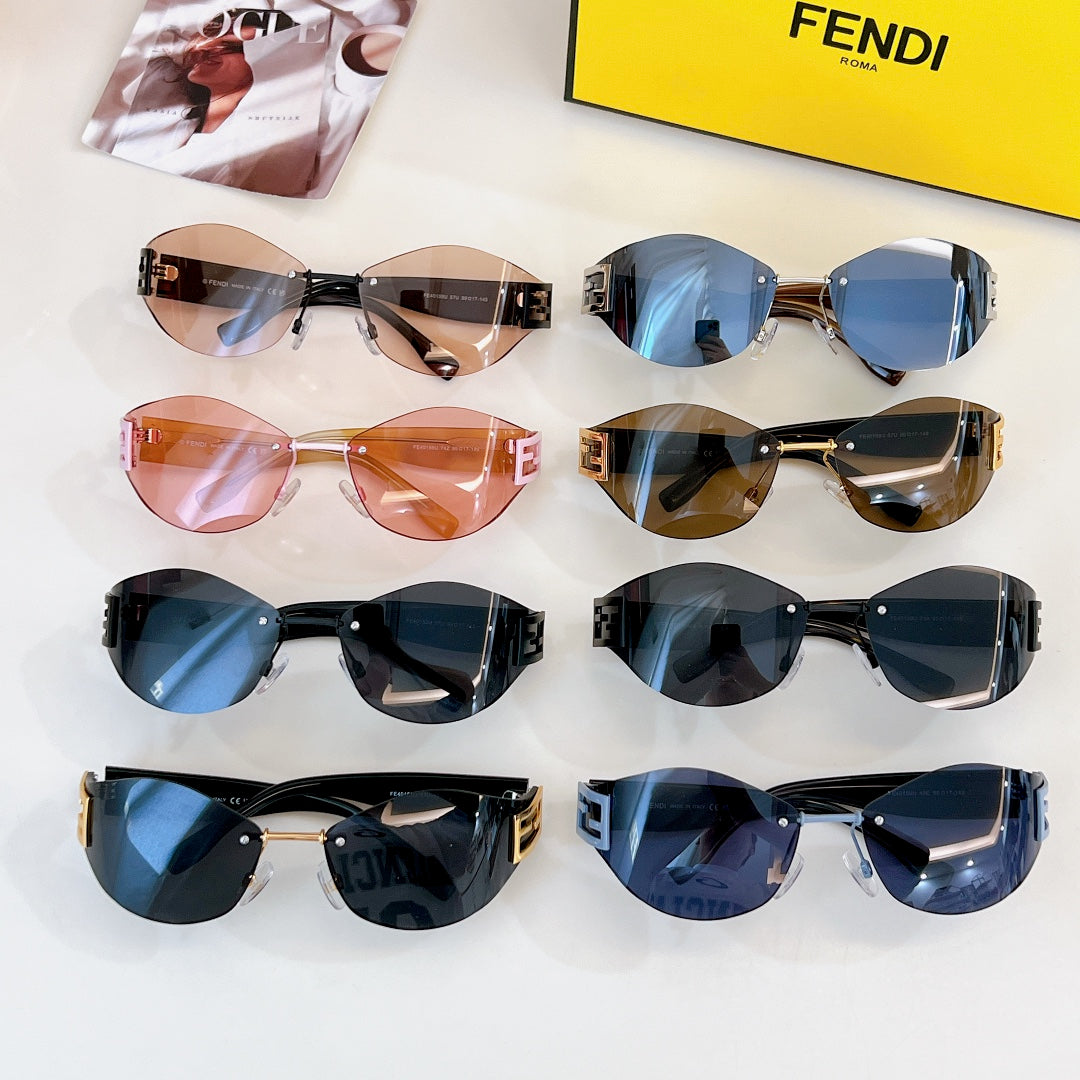 Baguette Chunky Sunglasses Fe40159U In Metal And Acetate