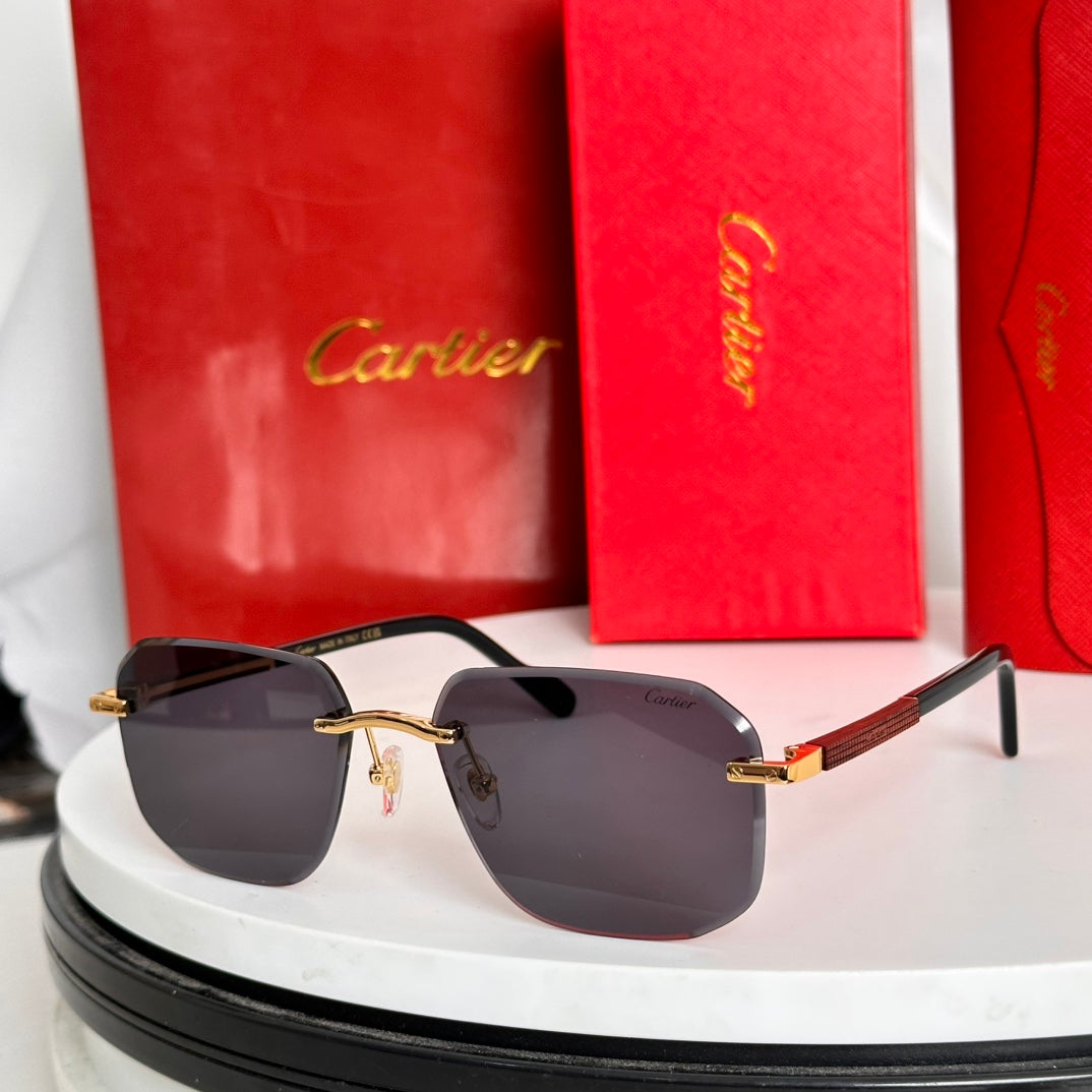 Santos Navigator Frame Sunglasses 524479 In Metal And Wooden