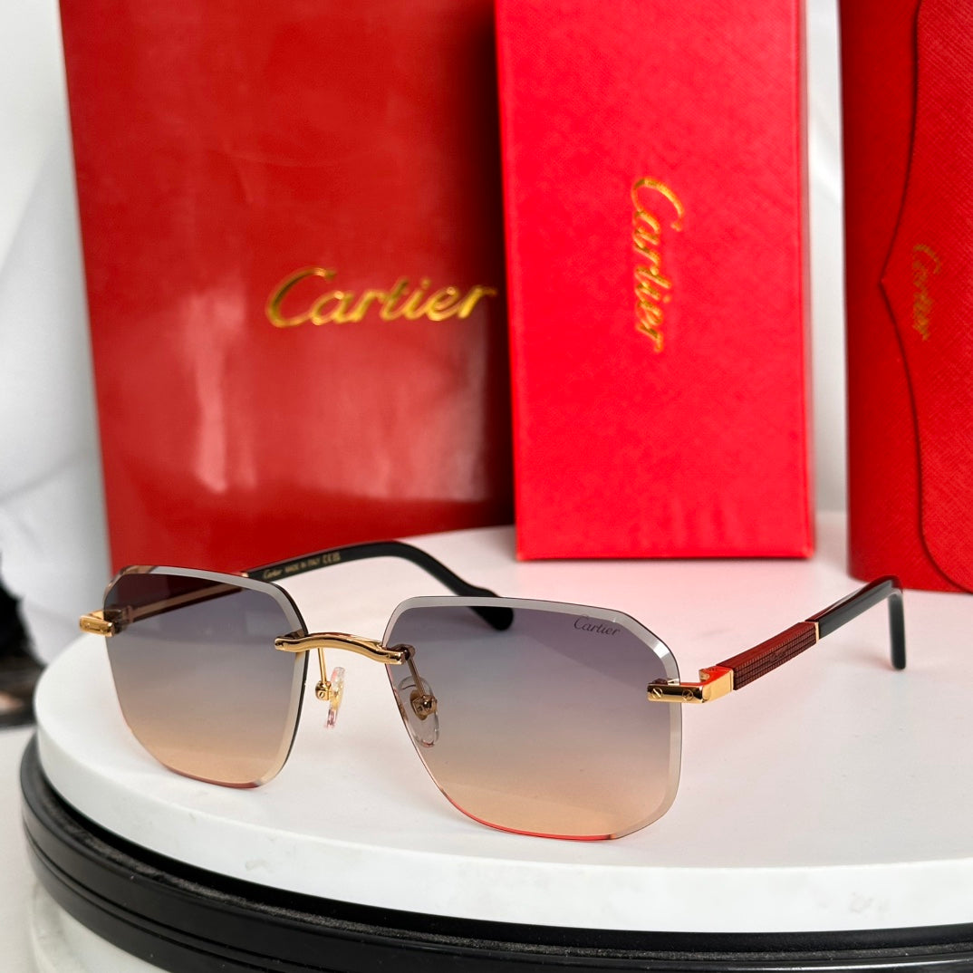 Santos Navigator Frame Sunglasses 524479 In Metal And Wooden