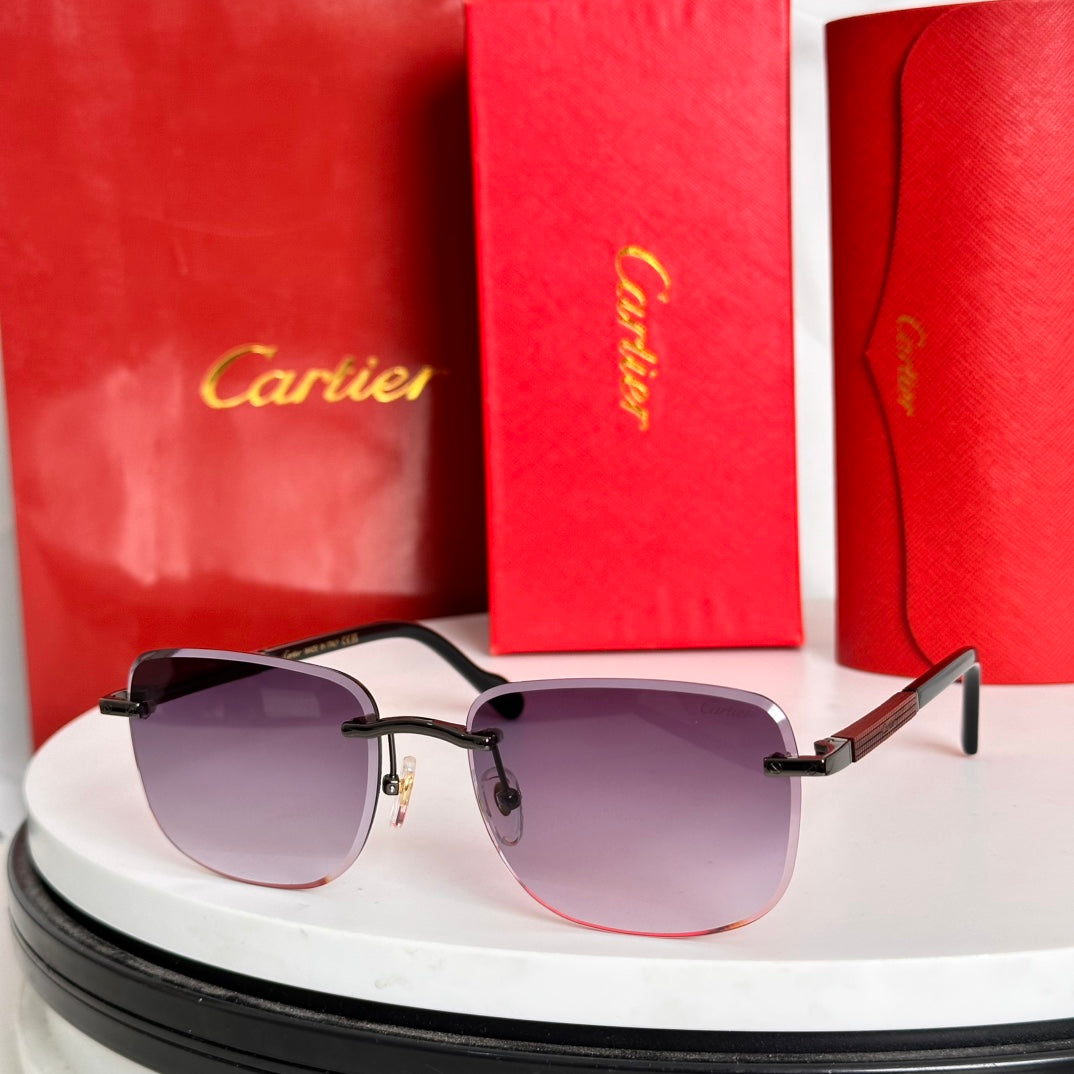 Santos Round Frame Sunglasses 524480 In Metal And Wooden