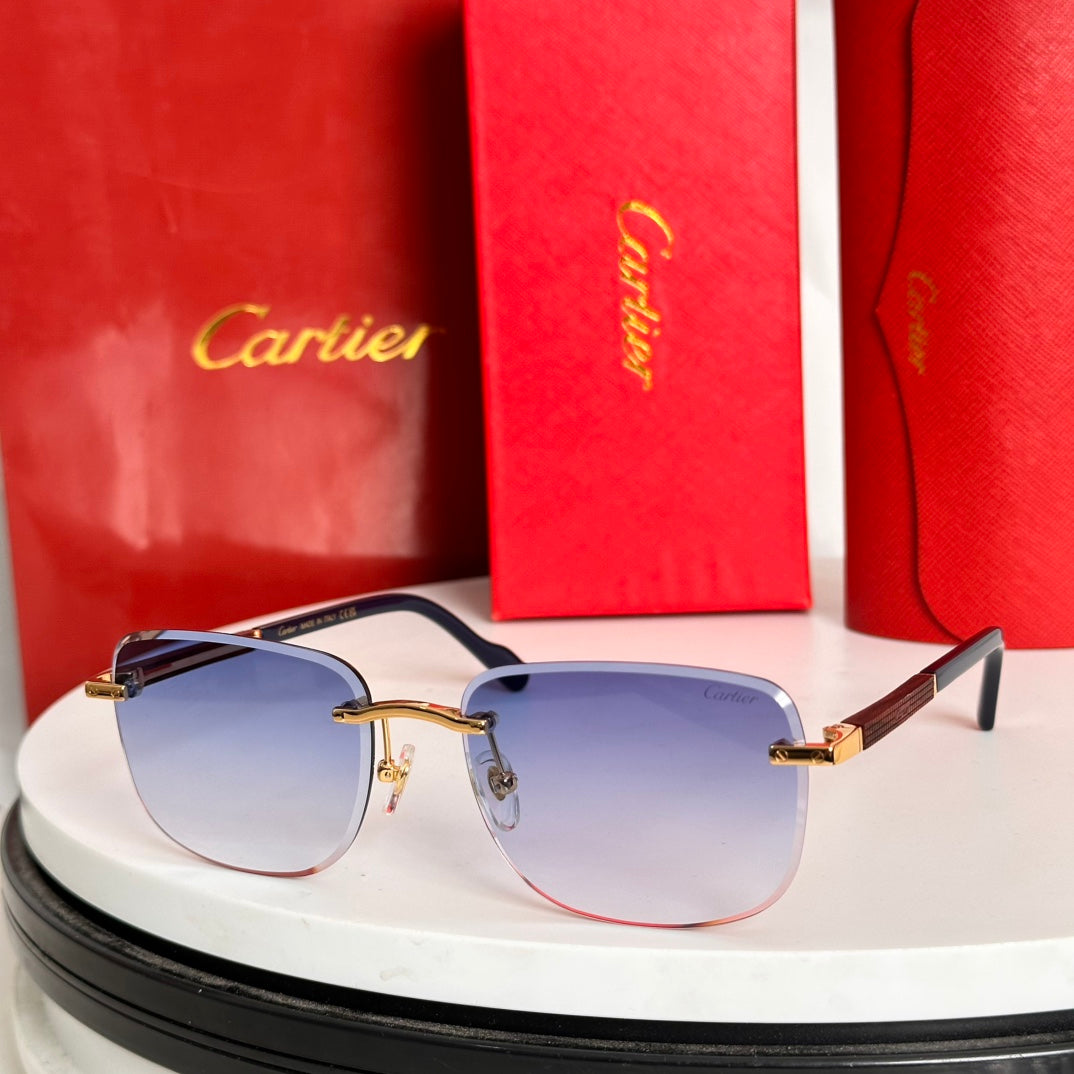 Santos Round Frame Sunglasses 524480 In Metal And Wooden