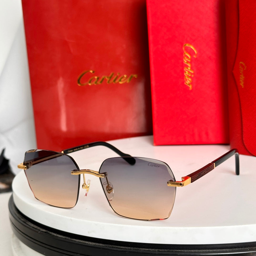 Santos Square Frame Sunglasses 524481 In Metal And Wooden