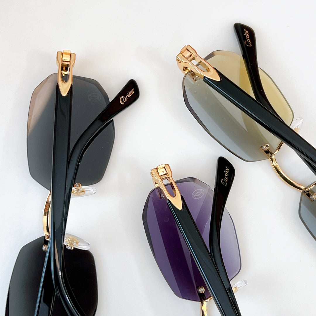 C DE RIMLESS GEOMETRIC FRAME SUNGLASSES CT0902S IN METAL AND ACETATE