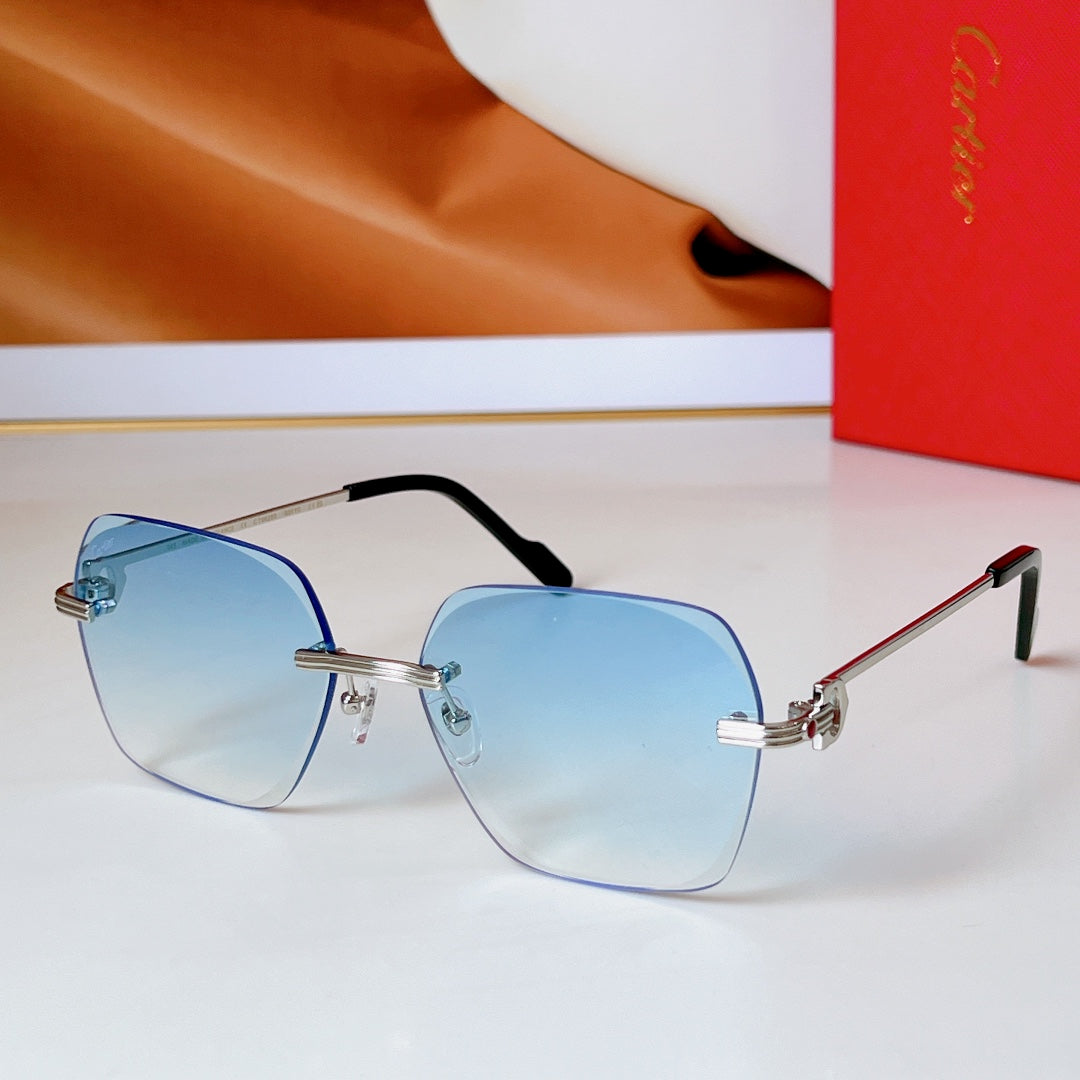 C De Rimless Square Frame Sunglasses Ct0625S In Metal