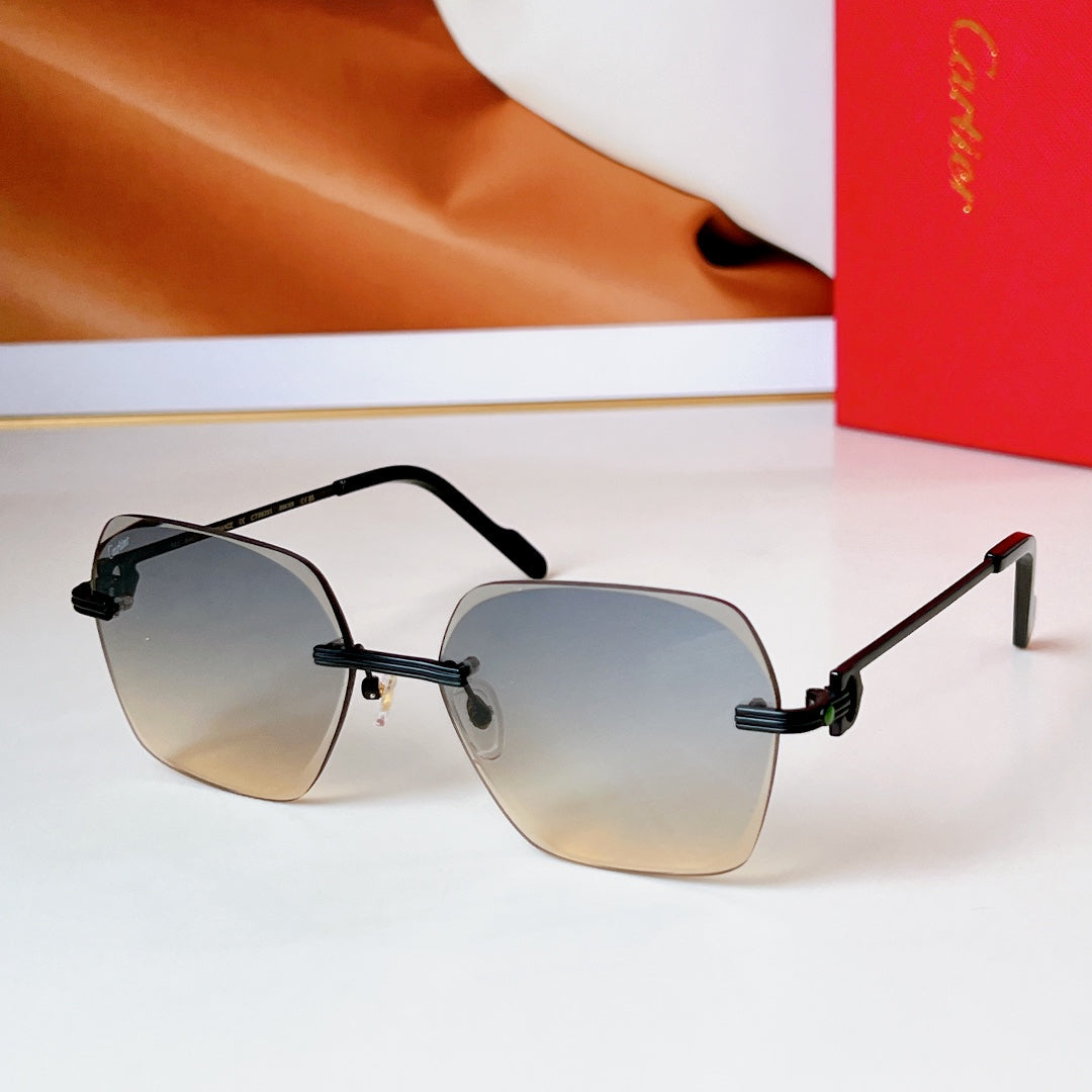 C De Rimless Square Frame Sunglasses Ct0625S In Metal