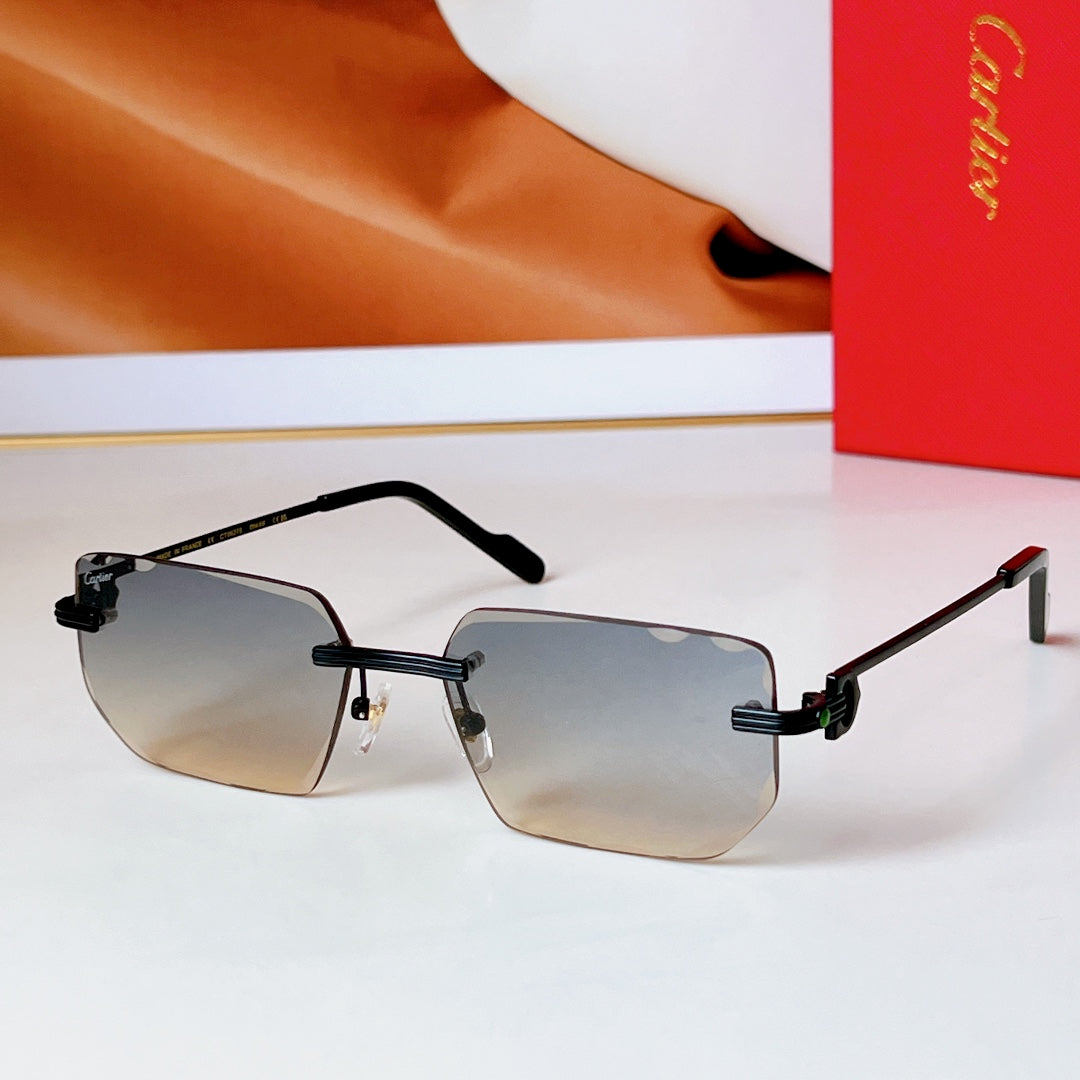 C De Rimless Rectangular Frame Sunglasses Ct0627S In Metal