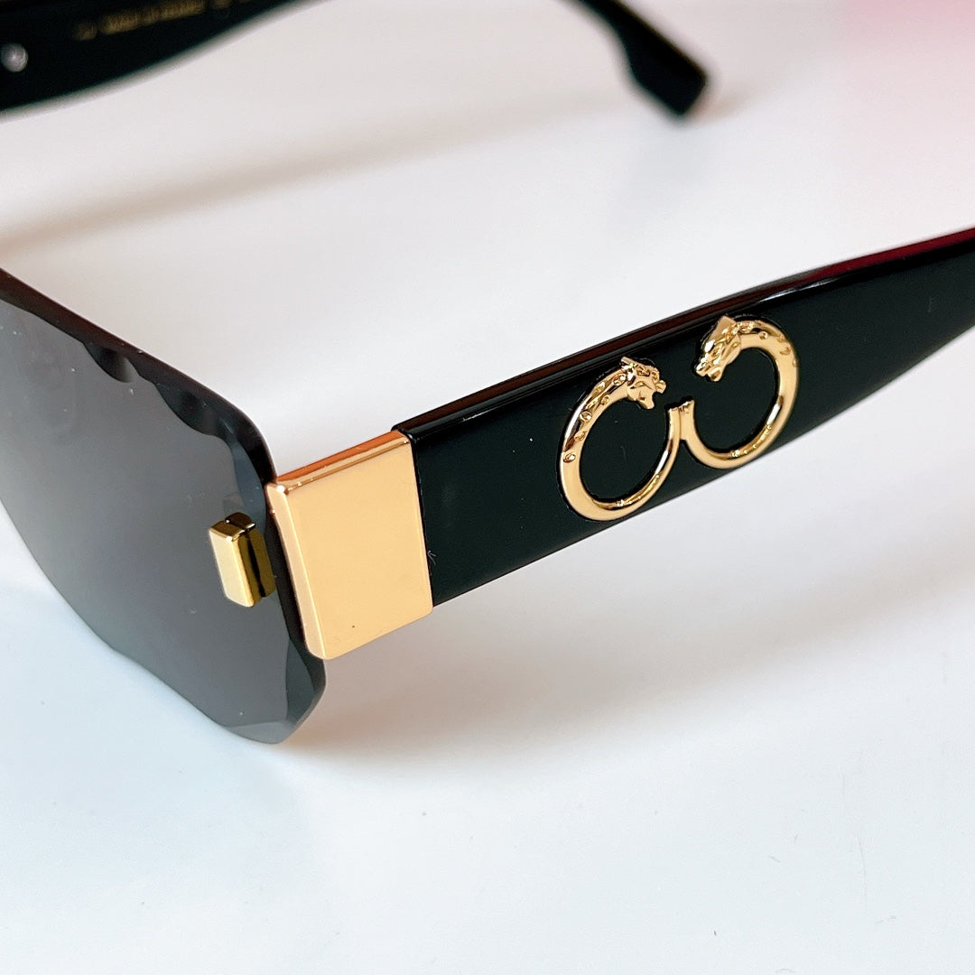 Panthère Rimless Rectangular Frame Sunglasses Ct0637S In Metal