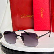 Panthère Rimless Square Frame Sunglasses Ct0503S In Metal