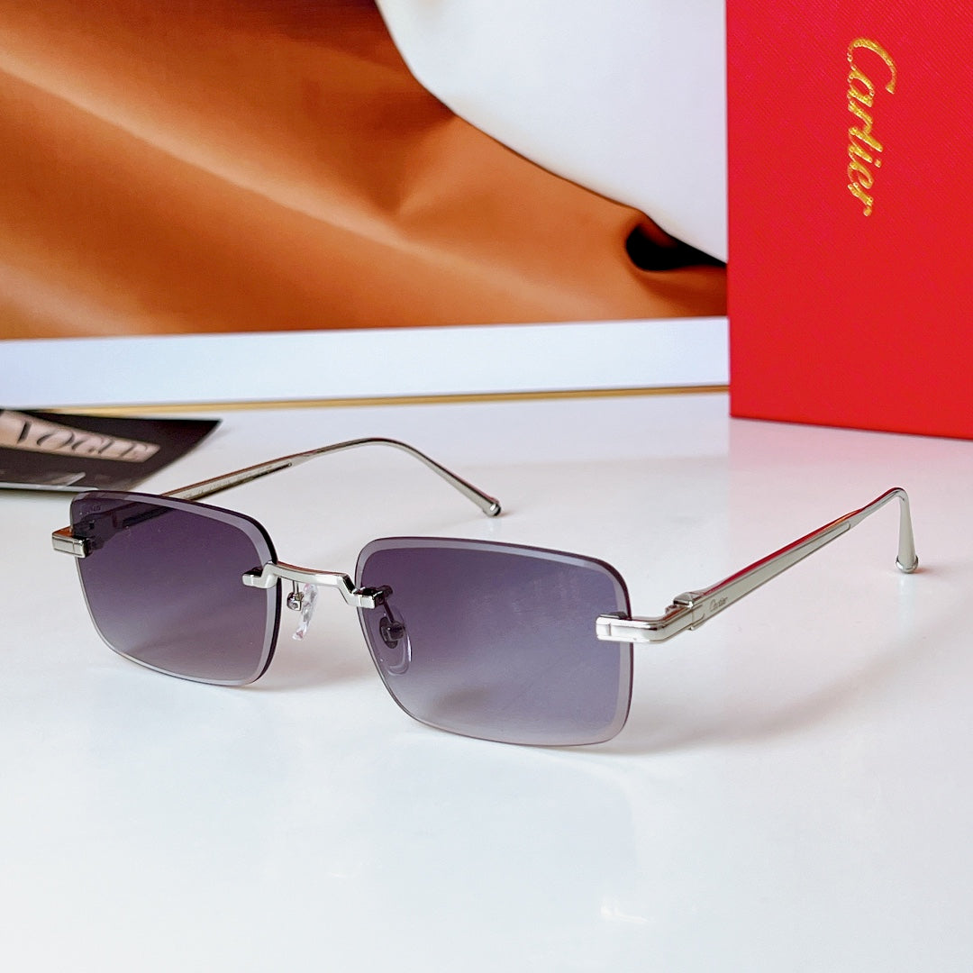 C De Rimless Rectangular Frame Sunglasses 580851 In Metal