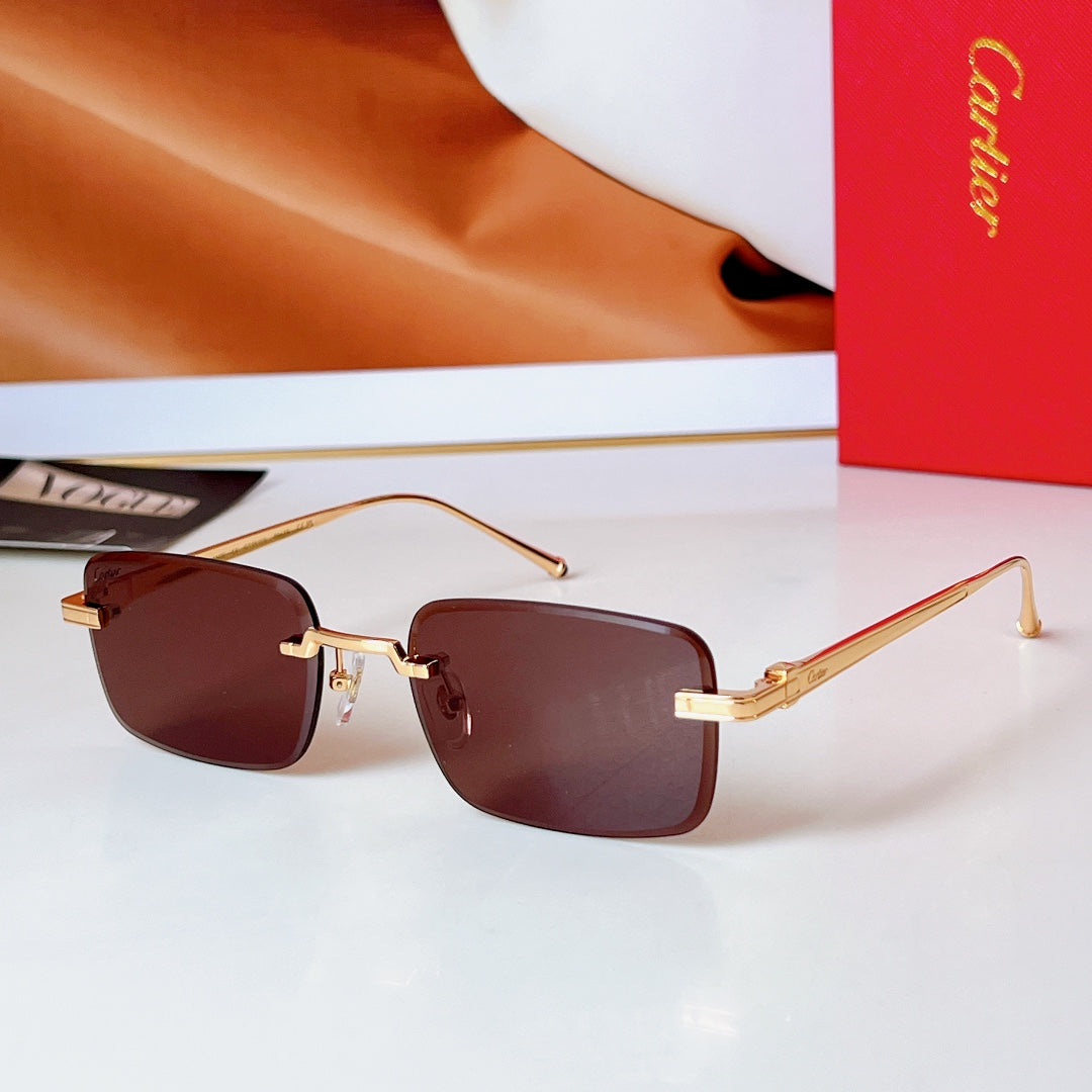 C De Rimless Rectangular Frame Sunglasses 580851 In Metal