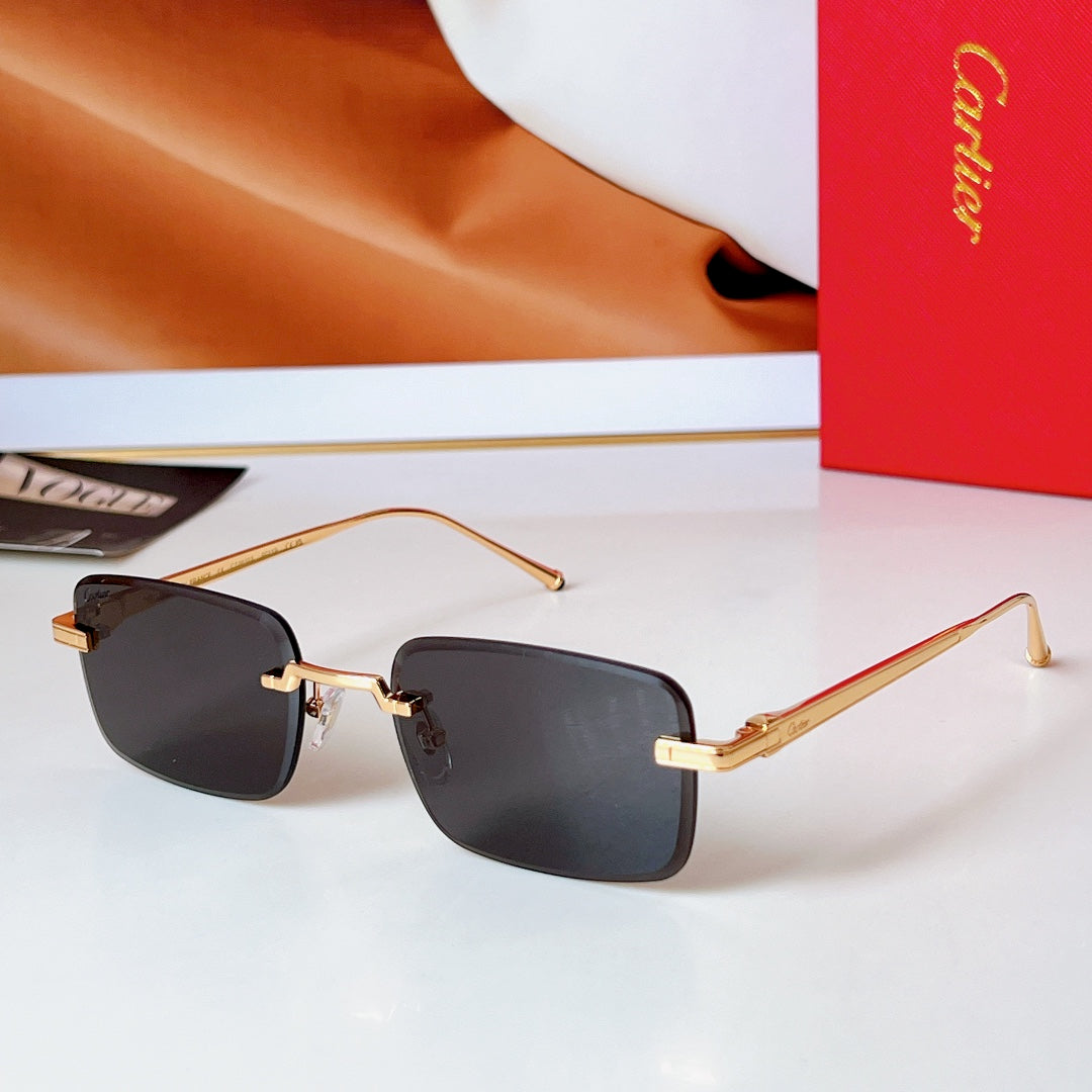 C De Rimless Rectangular Frame Sunglasses 580851 In Metal