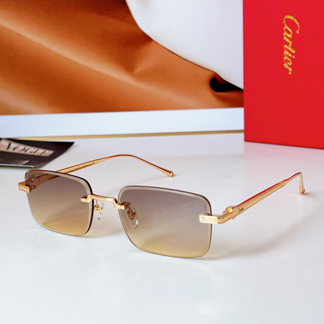 C De Rimless Rectangular Frame Sunglasses 580851 In Metal