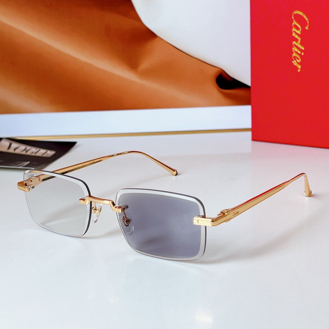 C De Rimless Rectangular Frame Sunglasses 580851 In Metal