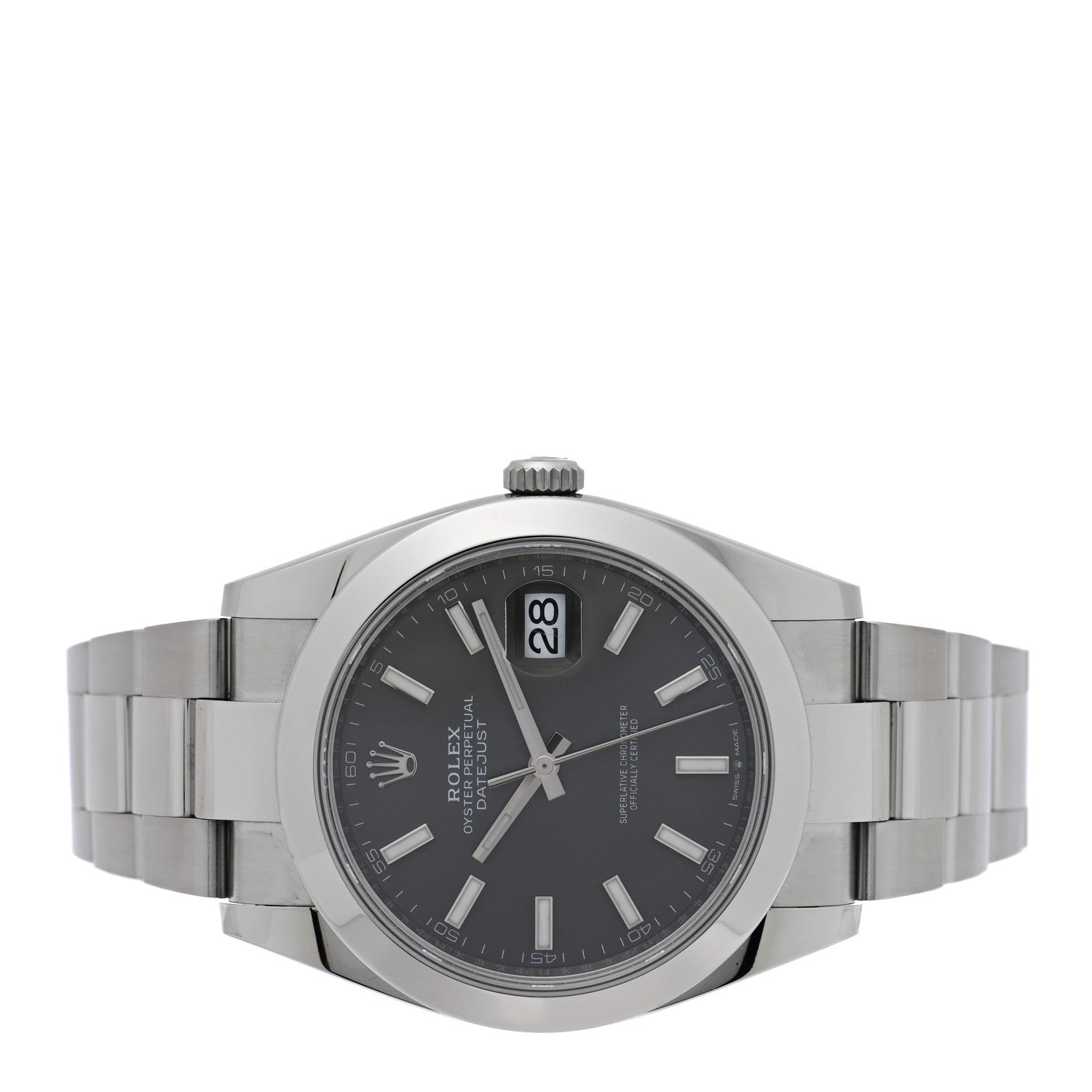 Stainless Steel 41mm Oyster Perpetual Datejust Watch Slate