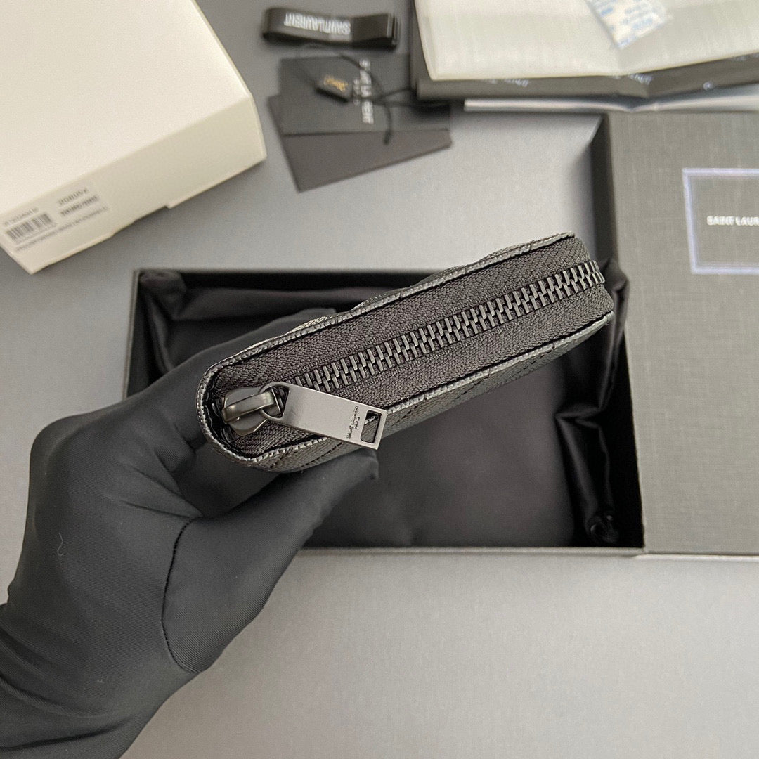 YSL Cassandre Matelasse Zip Around Wallet