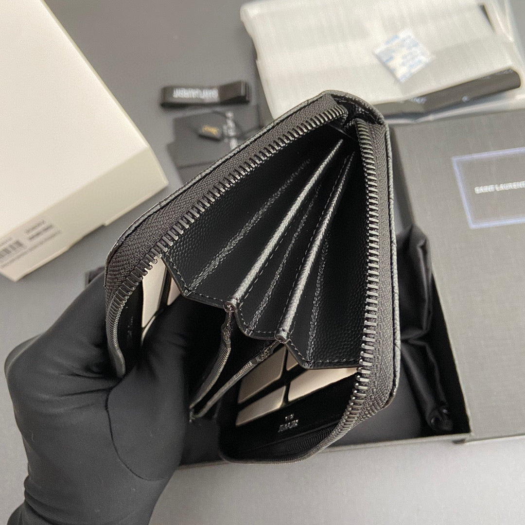 YSL Cassandre Matelasse Zip Around Wallet