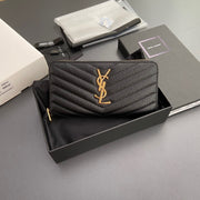 YSL Cassandre Matelasse Zip Around Wallet