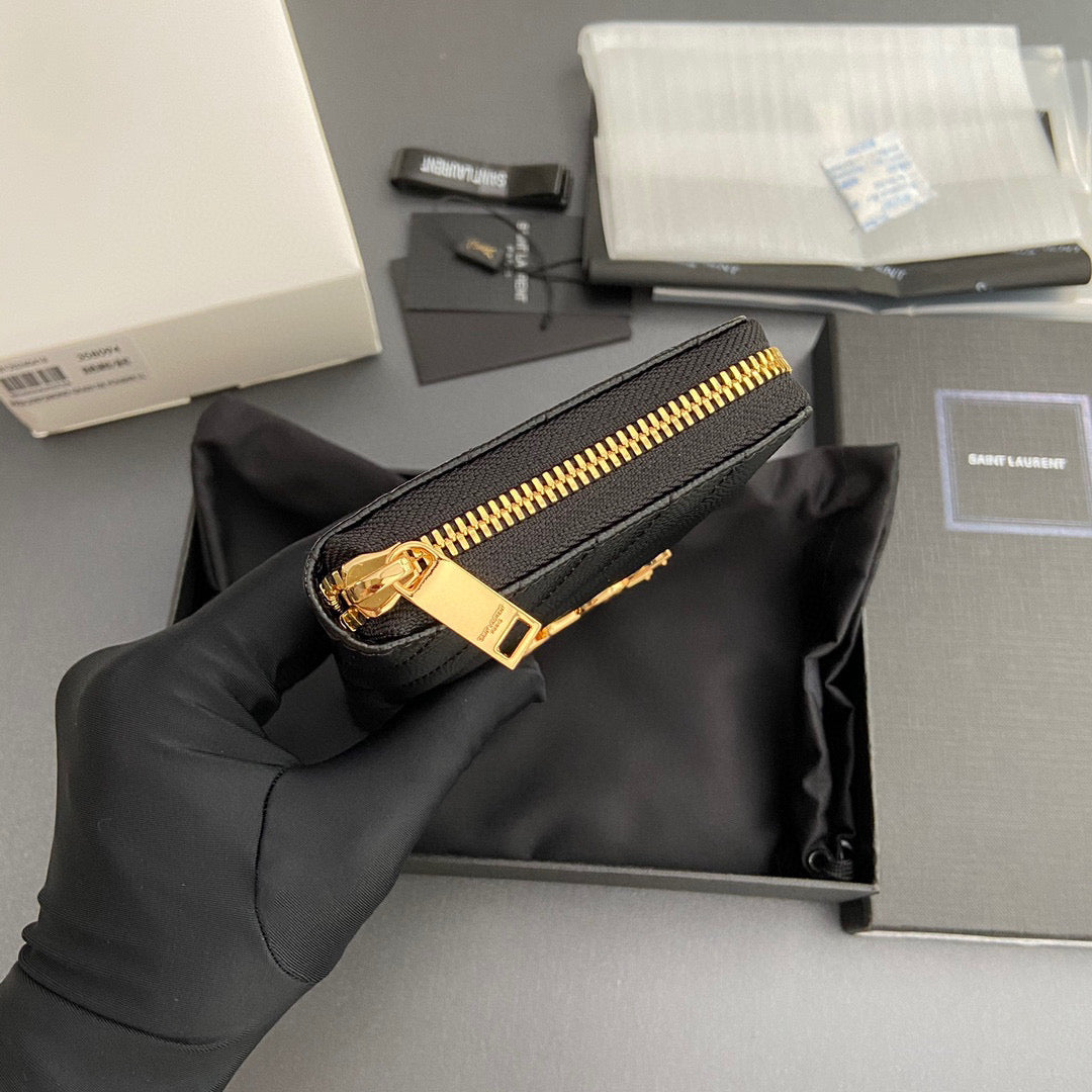 YSL Cassandre Matelasse Zip Around Wallet