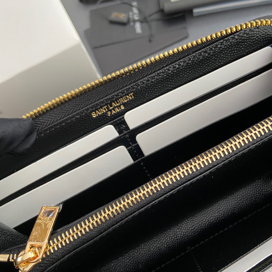 YSL Cassandre Matelasse Zip Around Wallet