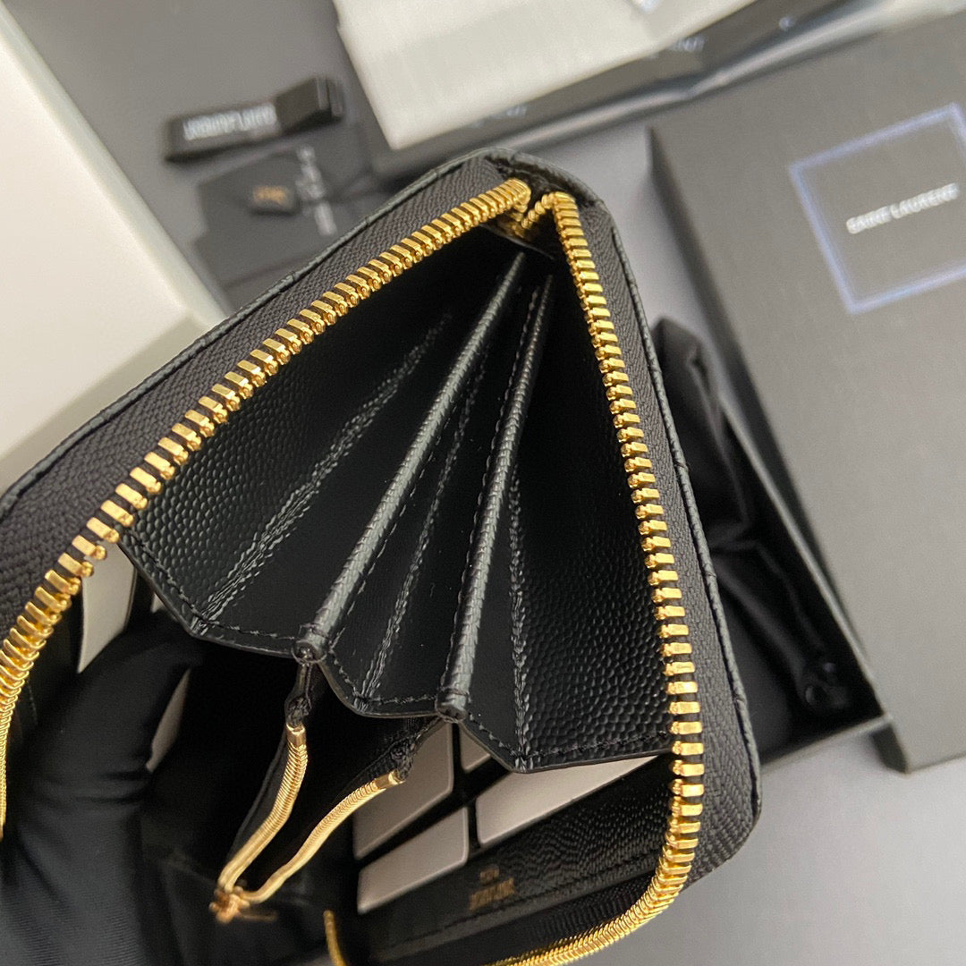 YSL Cassandre Matelasse Zip Around Wallet