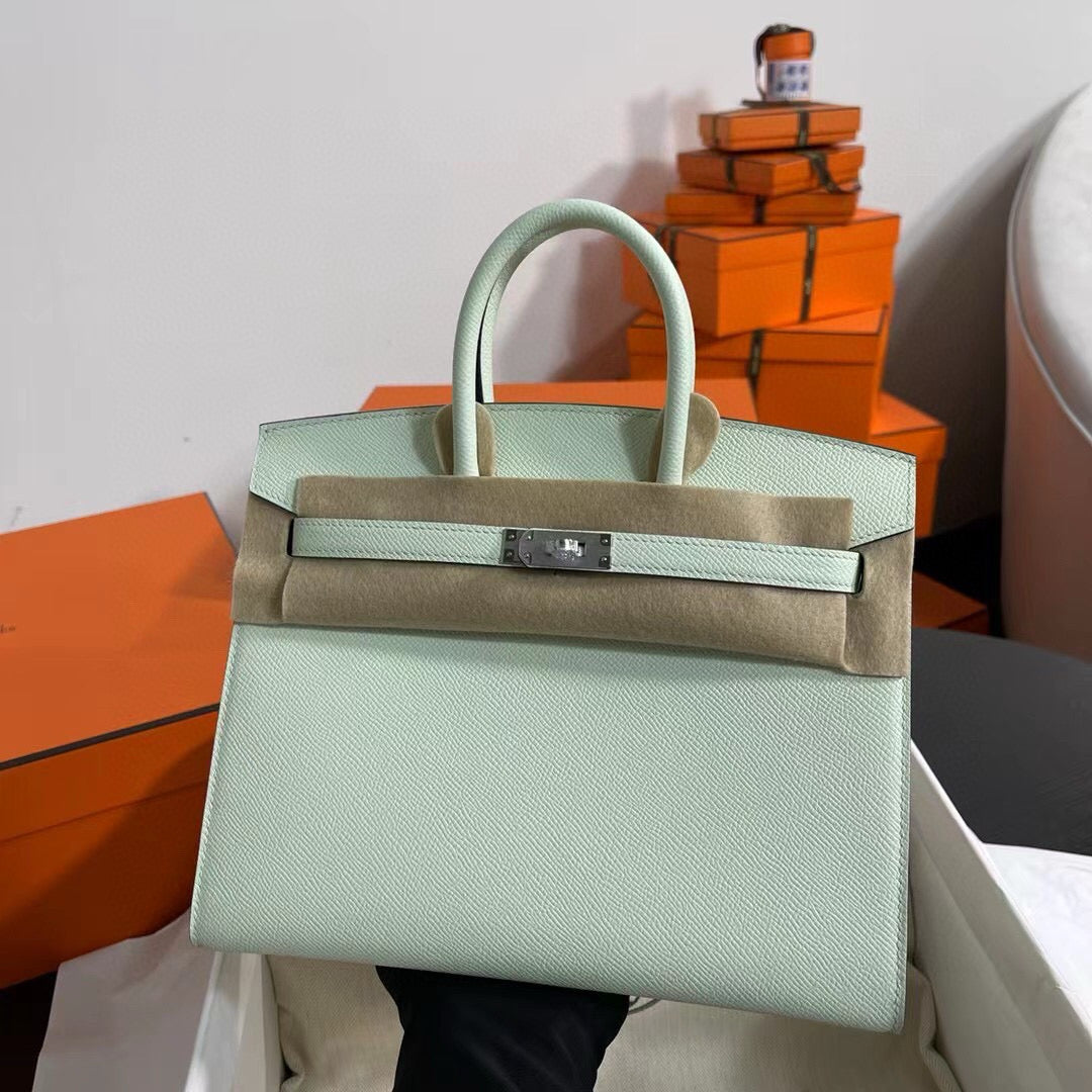 HM BIRKIN 25CM VERT FIZZ TOGO LEATHER SILVER HARDWARE