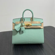 HM BIRKIN 25cm Vert Deau Crocodile Gold Hardware